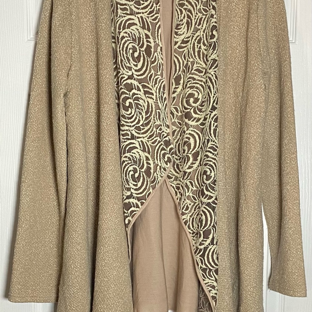Hazel Tan and Cream Cardigan Sweater
